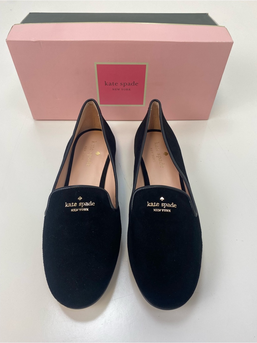 kate spade Black Velvet Slip-On Loafers